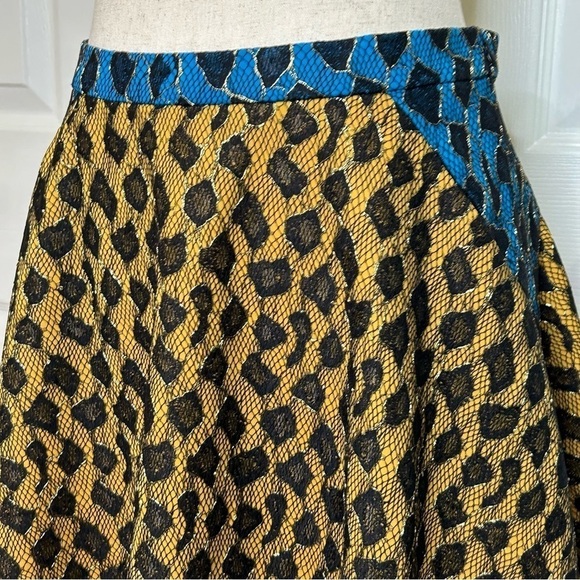English Rose Leopard Print A Line Skirt Medium - Picture 3 of 12